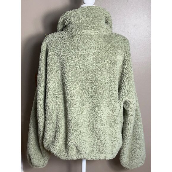 American Eagle Outfitter Jacket Huggable Fleece Green Sherpa Unisex Cozy Women M - Picture 2 of 12